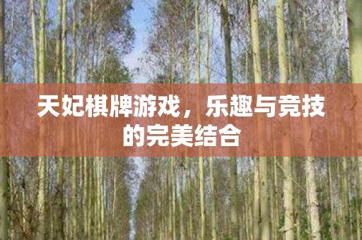 天妃棋牌游戏，乐趣与竞技的完美结合