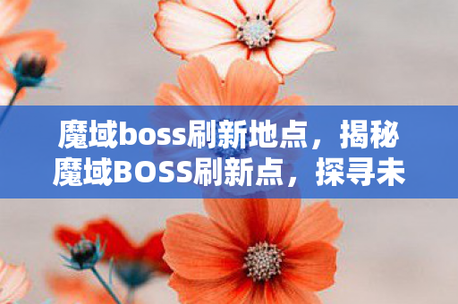 魔域boss刷新地点，揭秘魔域BOSS刷新点，探寻未知宝藏的秘诀