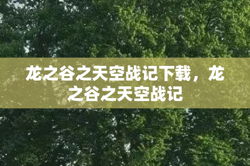 龙之谷之天空战记下载，龙之谷之天空战记