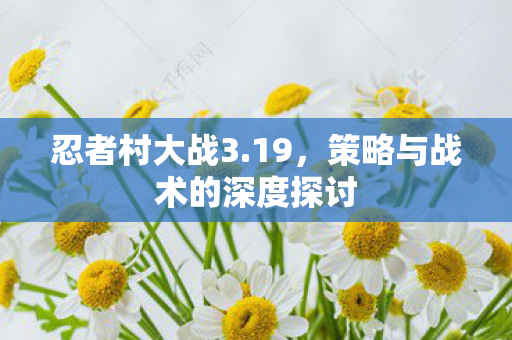 忍者村大战3.19，策略与战术的深度探讨
