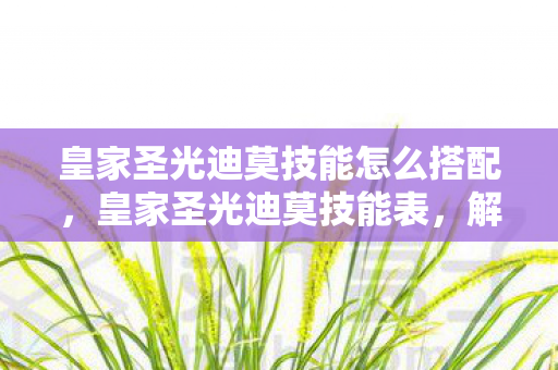 皇家圣光迪莫技能怎么搭配，皇家圣光迪莫技能表，解锁神圣力量的关键