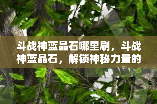 斗战神蓝晶石哪里刷，斗战神蓝晶石，解锁神秘力量的钥匙
