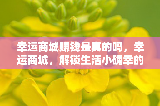 幸运商城赚钱是真的吗,幸运商城,解锁生活小确幸的神奇之地 幸运商城赚钱是真的吗,幸运商城,解锁生活小确幸的神奇之地