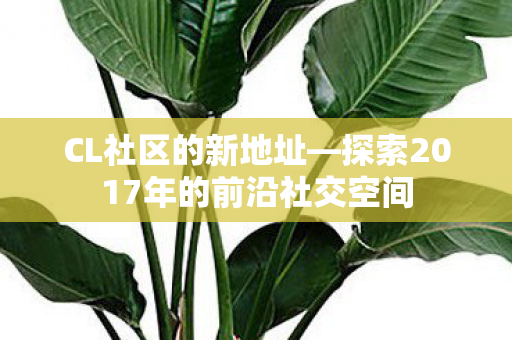 CL社区的新地址—探索2017年的前沿社交空间