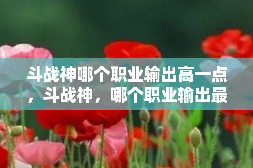 斗战神哪个职业输出高一点，斗战神，哪个职业输出最高？