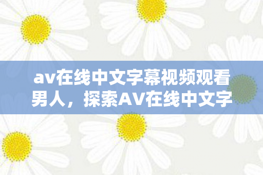 av在线中文字幕视频观看男人，探索AV在线中文字幕，文化交流的桥梁