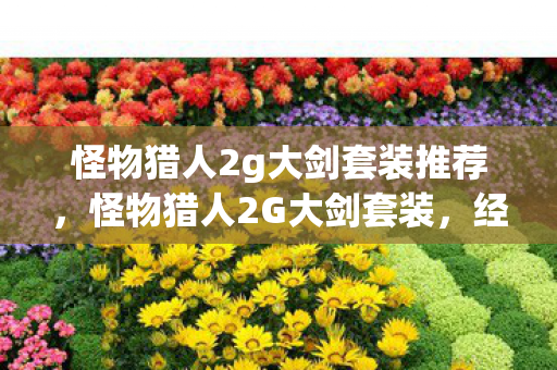 怪物猎人2g大剑套装推荐，怪物猎人2G大剑套装，经典再现，勇者之证