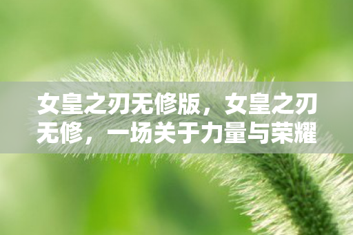 女皇之刃无修版，女皇之刃无修，一场关于力量与荣耀的传奇之旅