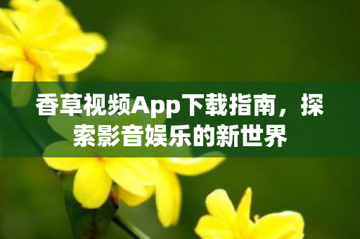 香草视频App下载指南，探索影音娱乐的新世界