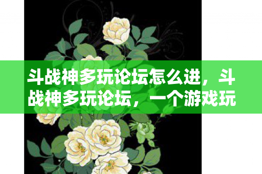 斗战神多玩论坛怎么进，斗战神多玩论坛，一个游戏玩家的精神家园