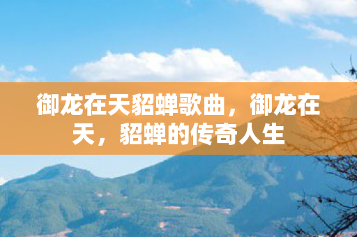 御龙在天貂蝉歌曲，御龙在天，貂蝉的传奇人生