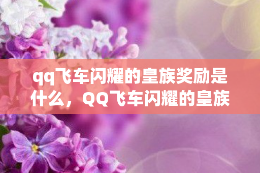 qq飞车闪耀的皇族奖励是什么，QQ飞车闪耀的皇族奖励，豪华福利等你来拿！