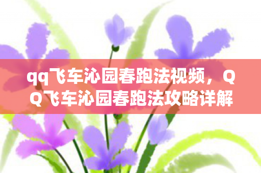 qq飞车沁园春跑法视频，QQ飞车沁园春跑法攻略详解