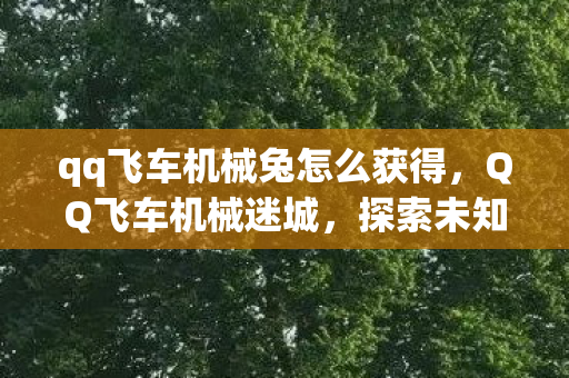 qq飞车机械兔怎么获得，QQ飞车机械迷城，探索未知的赛车奇幻世界