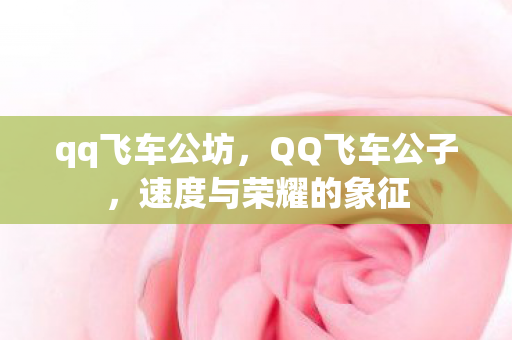 qq飞车公坊，QQ飞车公子，速度与荣耀的象征