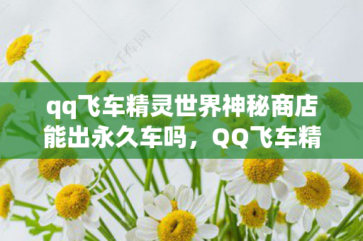 qq飞车精灵世界神秘商店能出永久车吗，QQ飞车精灵世界，探索奇幻的游戏乐园