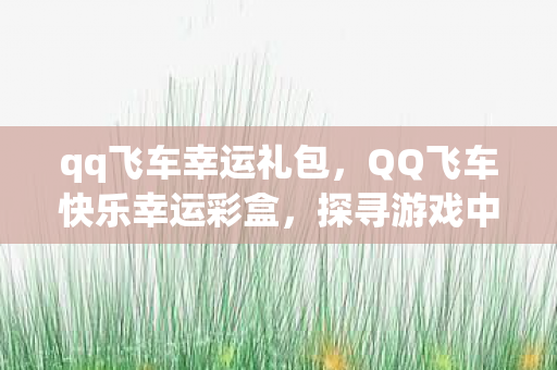 qq飞车幸运礼包，QQ飞车快乐幸运彩盒，探寻游戏中的惊喜与乐趣