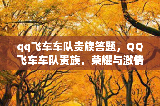 qq飞车车队贵族答题,QQ飞车车队贵族,荣耀与激情的集结 qq飞车车队贵族答题,QQ飞车车队贵族,荣耀与激情的集结