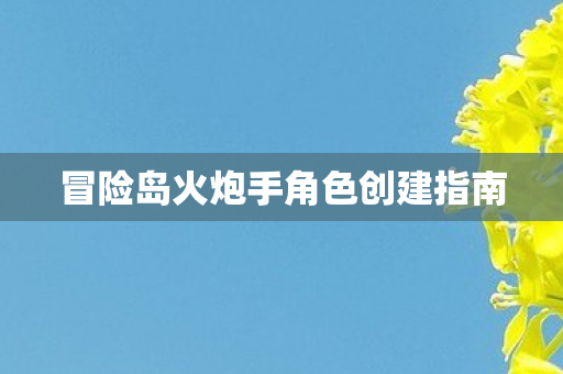 冒险岛火炮手角色创建指南