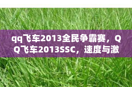 qq飞车2013全民争霸赛,QQ飞车2013SSC,速度与激情的赛场盛宴 qq飞车2013全民争霸赛,QQ飞车2013SSC,速度与激情的赛场盛宴