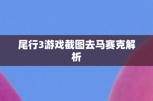尾行3游戏截图去马赛克解析