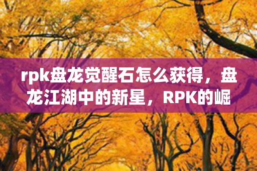 rpk盘龙觉醒石怎么获得,盘龙江湖中的新星,RPK的崛起与挑战 rpk盘龙觉醒石怎么获得,盘龙江湖中的新星,RPK的崛起与挑战