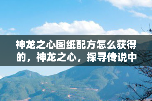 神龙之心图纸配方怎么获得的，神龙之心，探寻传说中的神秘力量
