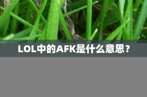 LOL中的AFK是什么意思？