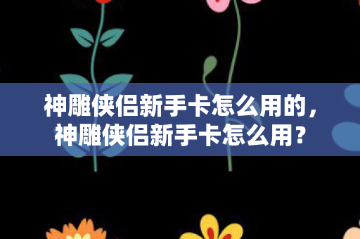 神雕侠侣新手卡怎么用的,神雕侠侣新手卡怎么用? 神雕侠侣新手卡怎么用的,神雕侠侣新手卡怎么用?