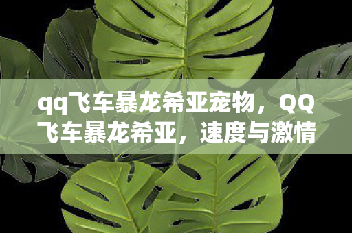qq飞车暴龙希亚宠物，QQ飞车暴龙希亚，速度与激情的碰撞