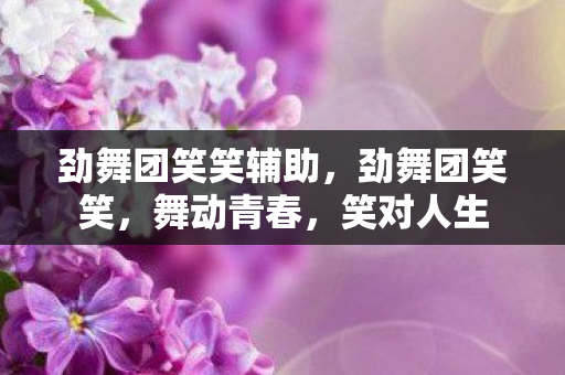 劲舞团笑笑辅助，劲舞团笑笑，舞动青春，笑对人生