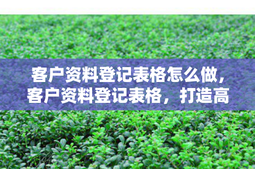 客户资料登记表格怎么做，客户资料登记表格，打造高效客户管理的第一步