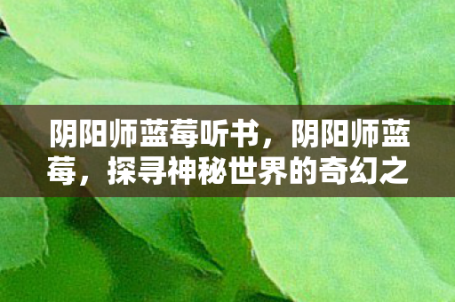 阴阳师蓝莓听书，阴阳师蓝莓，探寻神秘世界的奇幻之旅