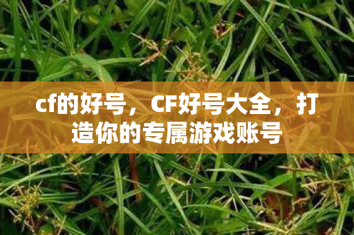 cf的好号，CF好号大全，打造你的专属游戏账号
