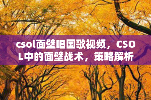 csol面壁唱国歌视频，CSOL中的面壁战术，策略解析与实战应用
