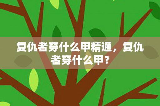 复仇者穿什么甲精通，复仇者穿什么甲？