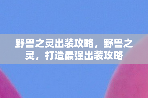 野兽之灵出装攻略，野兽之灵，打造最强出装攻略