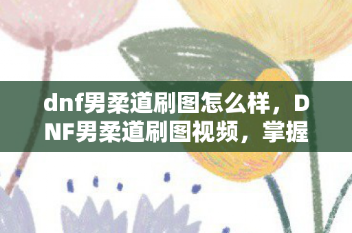 dnf男柔道刷图怎么样，DNF男柔道刷图视频，掌握技巧，轻松通关