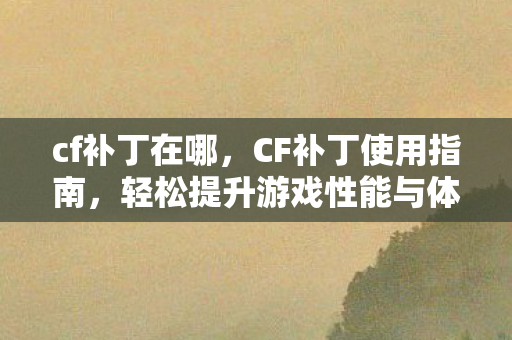 cf补丁在哪，CF补丁使用指南，轻松提升游戏性能与体验