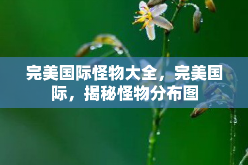 完美国际怪物大全，完美国际，揭秘怪物分布图