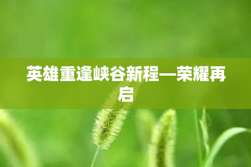 英雄重逢峡谷新程—荣耀再启