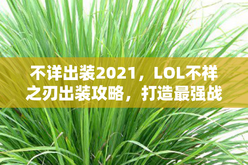 不详出装2021，LOL不祥之刃出装攻略，打造最强战斗力