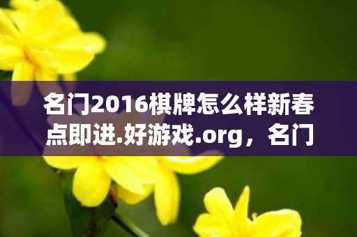 名门2016棋牌怎么样新春点即进.好游戏.org，名门2016棋牌，一场数字时代的博弈盛宴