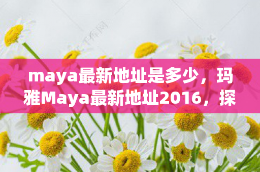 maya最新地址是多少，玛雅Maya最新地址2016，探索神秘遗迹的旅程