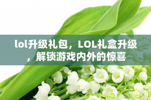 lol升级礼包，LOL礼盒升级，解锁游戏内外的惊喜