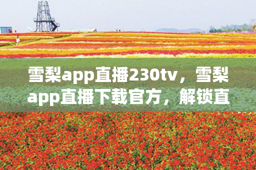 雪梨app直播230tv,雪梨app直播下载官方,解锁直播新体验 雪梨app直播230tv,雪梨app直播下载官方,解锁直播新体验