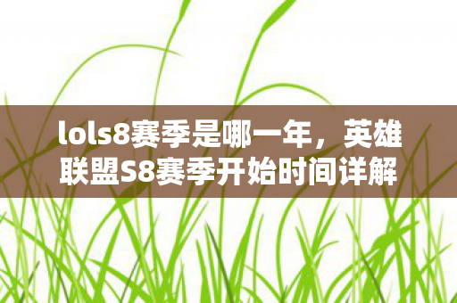 lols8赛季是哪一年，英雄联盟S8赛季开始时间详解
