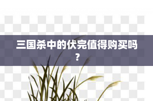 三国杀中的伏完值得购买吗？