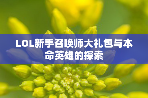 LOL新手召唤师大礼包与本命英雄的探索 LOL新手召唤师大礼包与本命英雄的探索