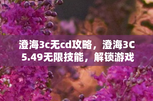 澄海3c无cd攻略，澄海3C 5.49无限技能，解锁游戏新境界的秘籍